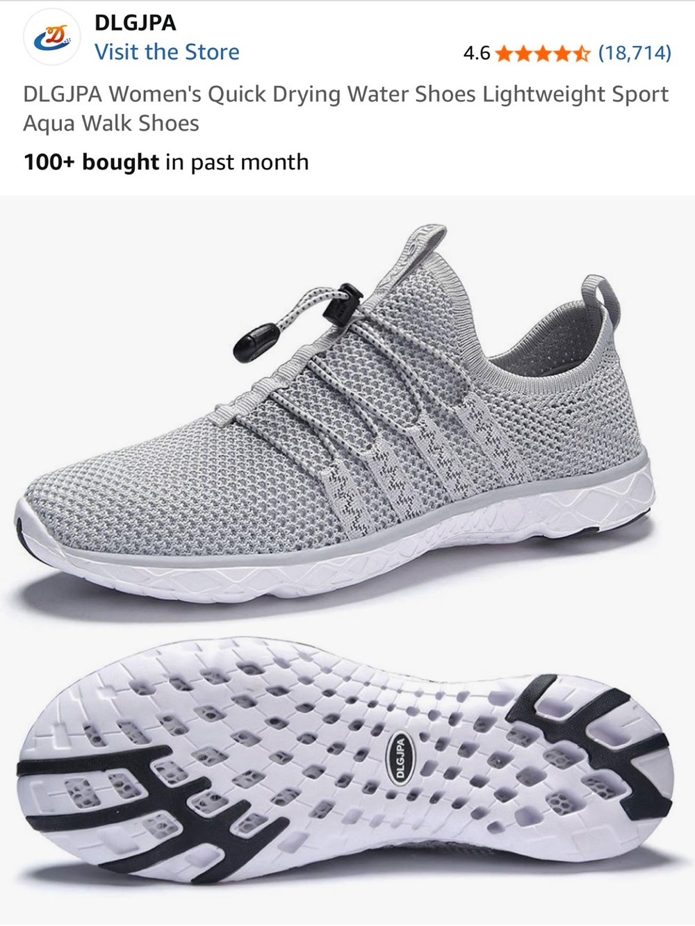 NWT Women’s Quick-Dry Gray Aqua Water Shoes (18K Reviews!)